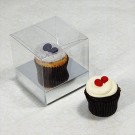 1 Cupcake Clear Mini Cupcake Boxes w Silver insert($1.50pc x 25 units)