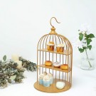 3-Tier Small Gold Metal Bird Cage Cupcake Cake Stand