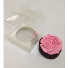  Butterfly Top Single Clear Cupcake Box w Insert ($1.60/pc x 25 units)